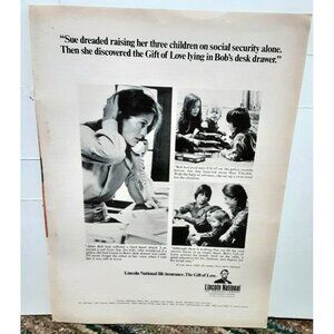 1973 Lincoln Life Insurance Ad – Sue Discovered the Gift of Love Print Ad